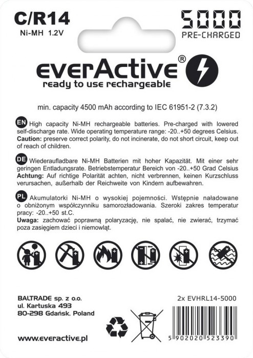 everActive Professional Line 2xC 5000 mAh