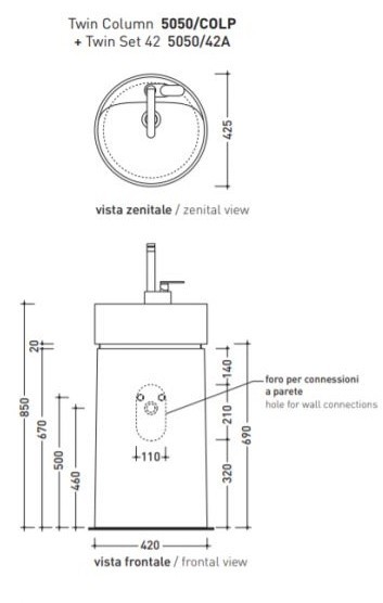 Flaminia Twin Column 5050/COLP+5050/42A