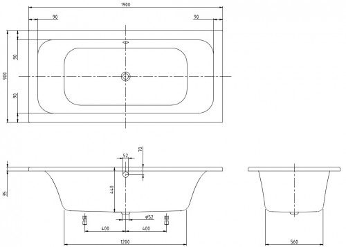 Villeroy & Boch Loop & Friends Square Duo 190x90 UBA199LFS2V