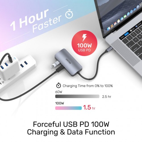 Unitek uHUB P5 Trio 5-in-1 USB-C Hub with MST Triple Monitor