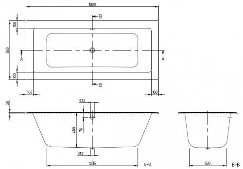 Villeroy & Boch Legato Duo 180x80 UBA180LEG2V-01