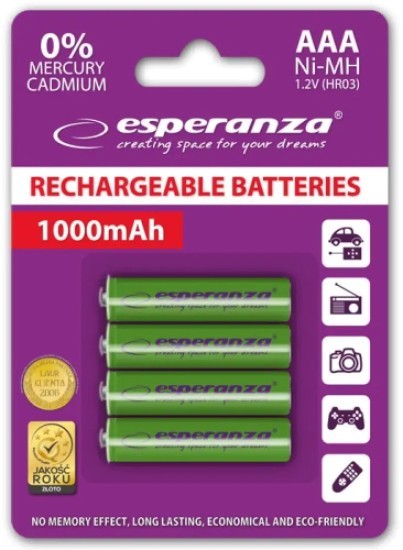 Esperanza 4xAAA 1000 mAh