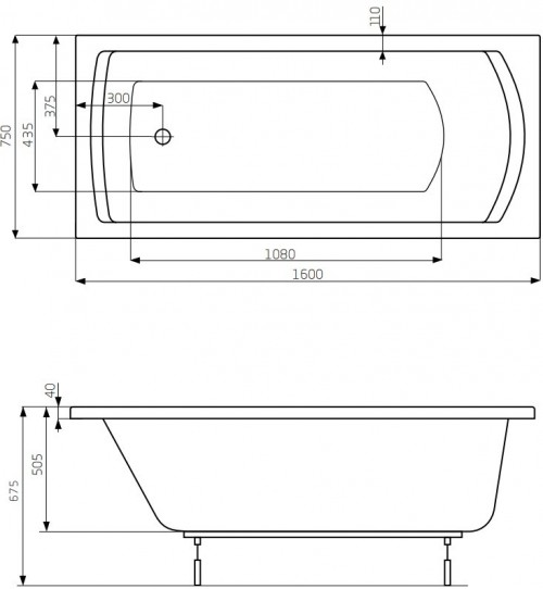 Roca Linea 160x75 A24T032000