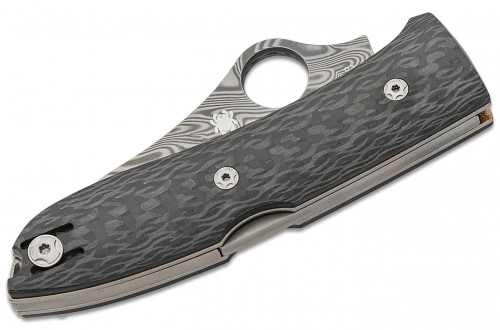 Spyderco Spyopera Carbon Damascus