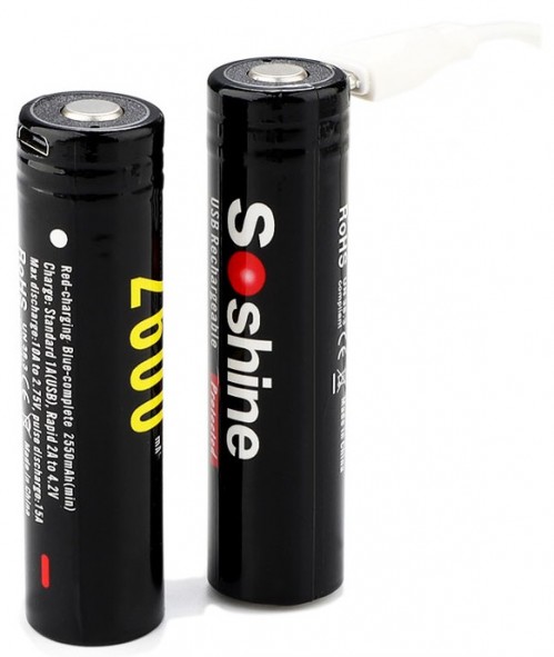 Soshine 1x18650 2600 mAh micro USB