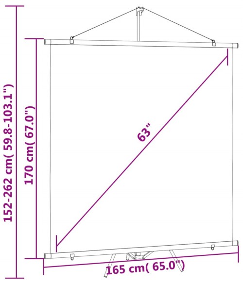 VidaXL Tripod 165x170