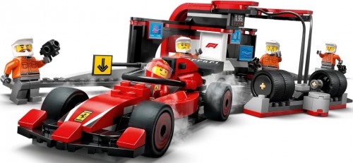 Lego F1 Pit Stop and Pit Crew with Ferrari Car 60443