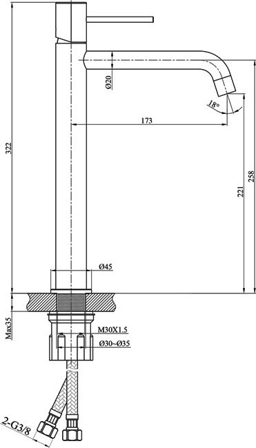 Lavita Orion Basin Faucet High