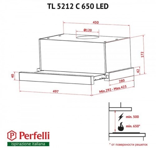 Perfelli TL 5212 C WH 650 LED белый