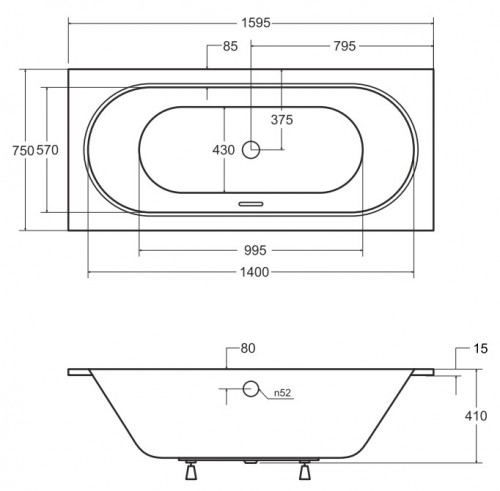 Besco Vitae Slim+ 160x75 WAV-160-S+