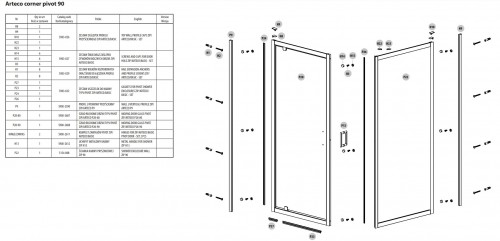 Cersanit Arteco Pivot 90x90 S157-010