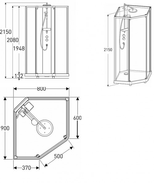 Ido Showerama 10-5 Comfort 80x90 558.362.00.1