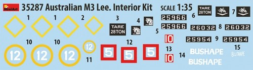 MiniArt Australian M3 Lee. Interior Kit (1:35)