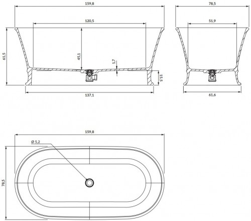 Omnires CLASSICA M+ 160x79 CLASSICAWWBP