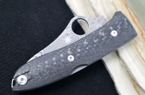 Spyderco Spyopera Carbon Damascus