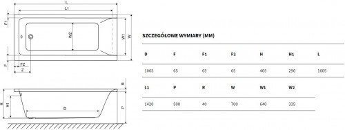 Excellent Savia 160x70 WANL.SAV16WH