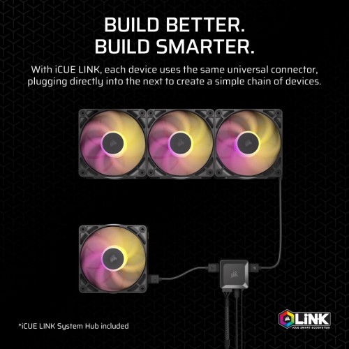 Corsair iCUE LINK RX140 MAX RGB PWM Dual Pack Black