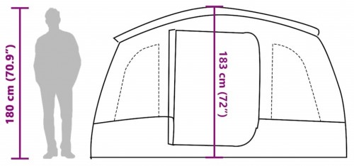 VidaXL Family Tunnel 8-Person Waterproof