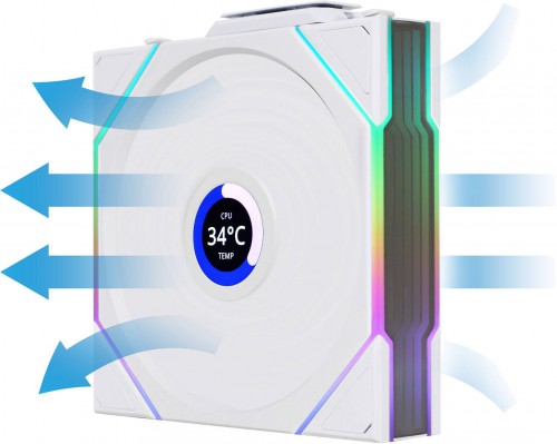 Lian Li Uni Fan TL120 Reverse Blade LCD Wireless White