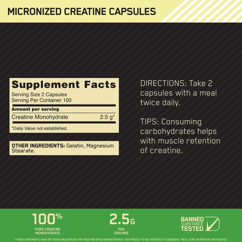 Optimum Nutrition Creatine 2500 Caps