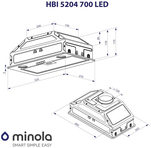 Minola HBI 5204 GR 700 LED