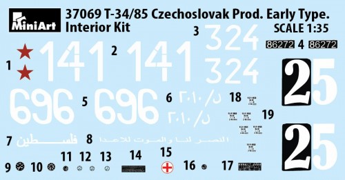 MiniArt T-34/85 Czechoslovak Prod. Early Type. Interior Kit