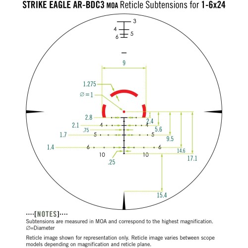 Vortex Strike Eagle 1-8x24 AR-BDC3