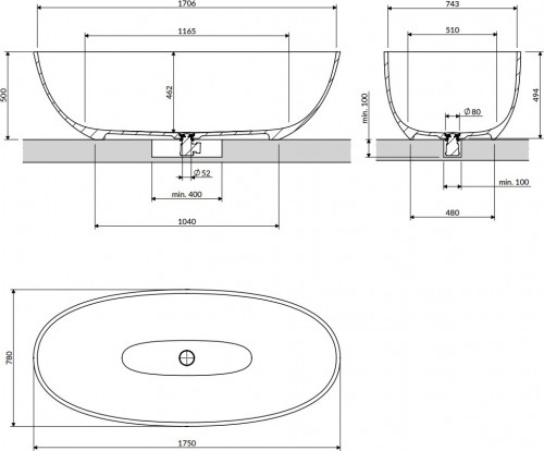 Omnires SHELL M+ 175x78 SHELL175WWBP