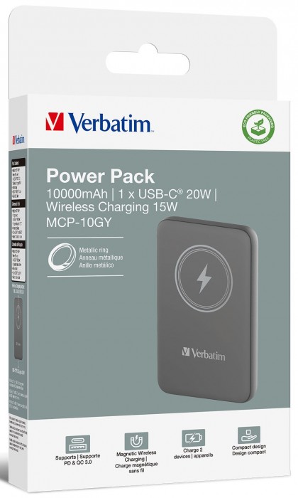 Verbatim 10000 Magnetic Wireless Power Pack