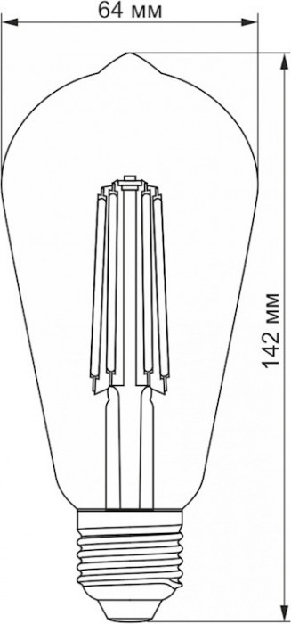 Videx Filament ST64FD Dimmable 6W 4100K E27