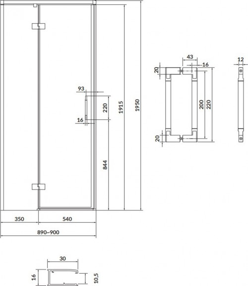 Cersanit Larga 90x195 S932-120