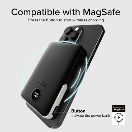 SBS Wireless Power Bank with Stand and LCD 10000