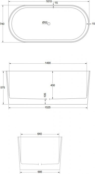 Besco Lova 160x74 WWM-160-LKS