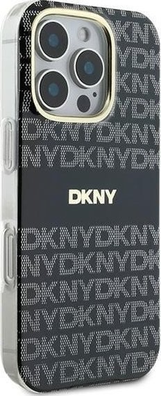 DKNY Repeat Texture Pattern with Stripe for iPhone 16 Pro Ma