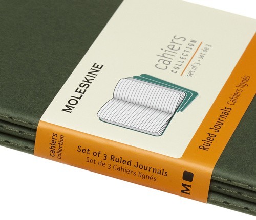 Moleskine Set of 3 Ruled Cahier Journals pocket Green