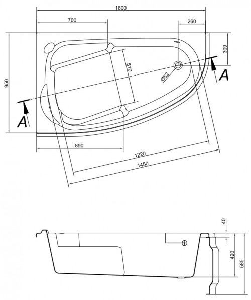 Cersanit Joanna 160x95