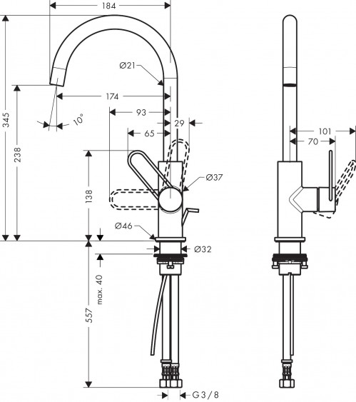 Axor Uno 38036000