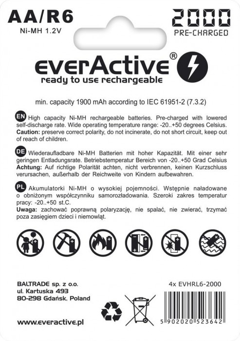 everActive Silver Line 2xAA 2000 mAh