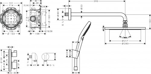 Hansgrohe Croma 280 Ecostat S 27961670