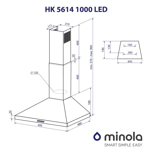 Minola HK 5614 BL 1000 LED