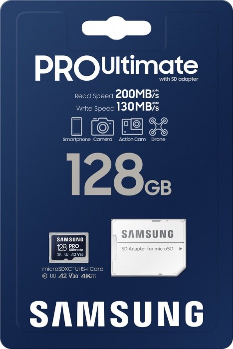 Samsung PRO Ultimate + Adapter microSDXC 128Gb