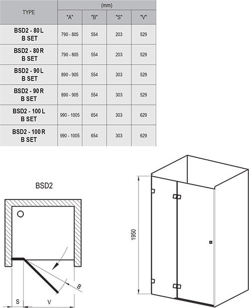 Ravak Brilliant BSD2-80 A-R 0UP4AA00Z1