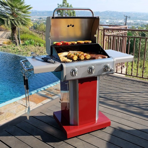 Kenmore 3-Burner Compact Gas Grill with Foldable Sides