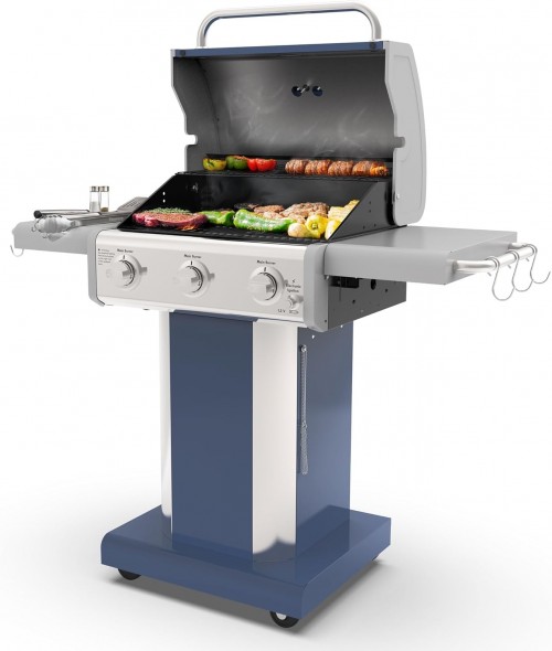 Kenmore 3-Burner Compact Gas Grill with Foldable Sides