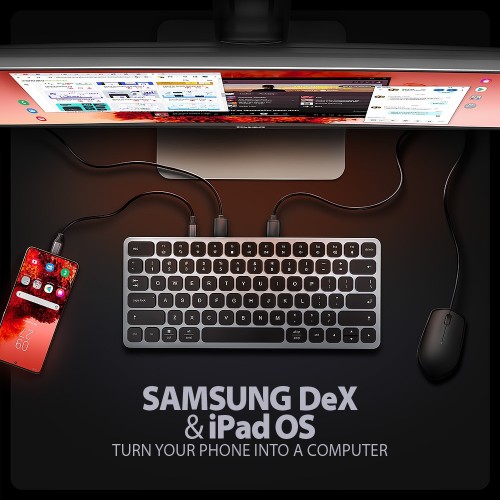 Axagon Multi-port USB-C 5Gbps hub with keyboard