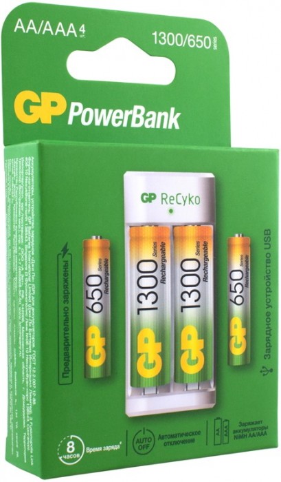 GP E211 + 2xAA 1300 mAh + 2xAAA 650 mAh