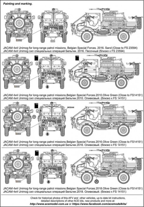 Ace 4x4 Unimog for Long-range Patrol Mission Jacam (1:72)