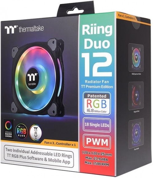 Thermaltake Riing Duo 12 RGB Radiator Fan TT Premium 3 Fan