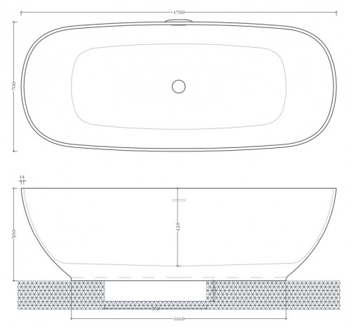 ArtCeram Hoop 170x70 ACW002