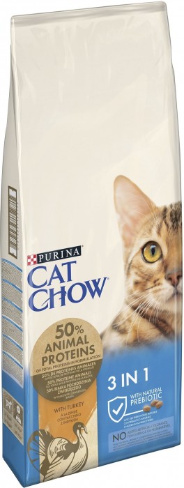 Cat Chow Feline 3 in 1 Turkey/Pork 15 kg